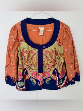 ELEVENSES x ANTHROPOLOGIE Joyful Vesper Paisley Cropped Jacket